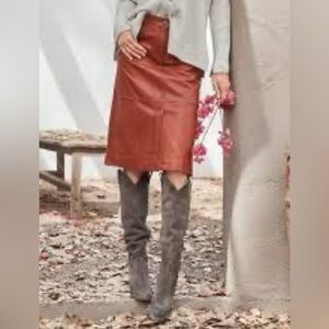 Sundance “Gemma Leather Skirt”. New in fabric packaging.